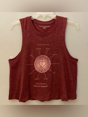SPIRITUAL GANGSTER Gratitude Peace Self Love Meditation Yoga Crop Tank Top M